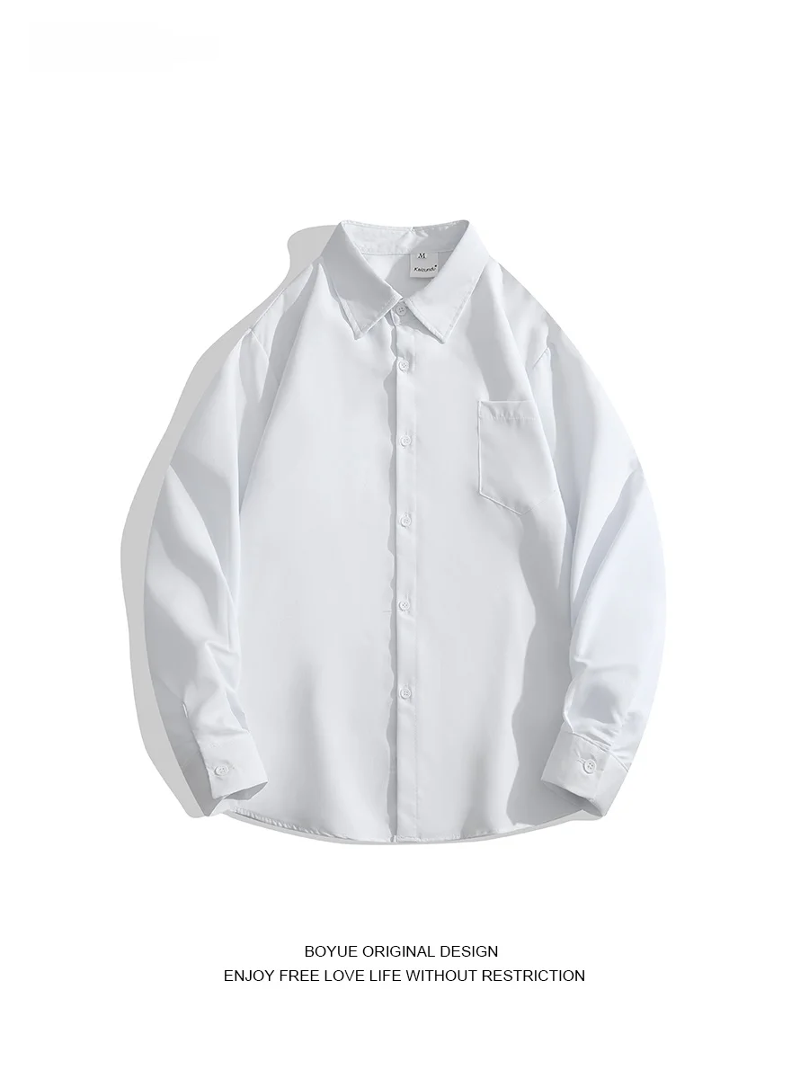 

Мужская повседневная куртка Boyue в корейском стиле, оверсайз, белая, с отложным воротником, простая, модная, весенняя, молодежная, длинная, цветная