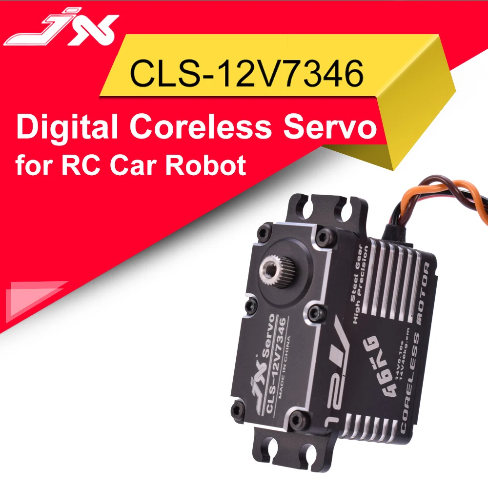 

JX CLS-12V7346 46KG 12V 180 Degrees HV High Precision Steel Gear Digital Coreless Servo CNC Aluminium Shell For RC Robot Car