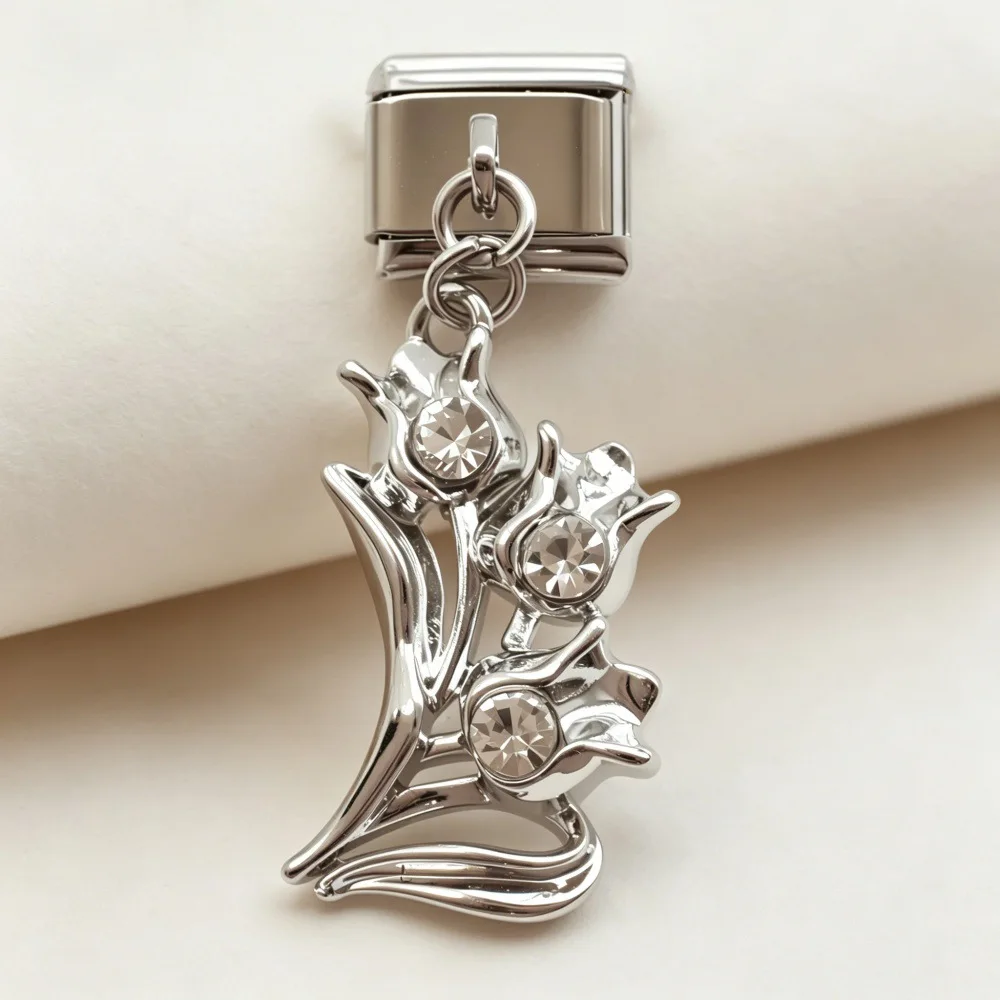 2026 Fashion Shiny Astronaut Origami Crane Flower Italian Charm Links Fit 9MM Stainless Steel Bracelet Jewelry DIY Making Gifts