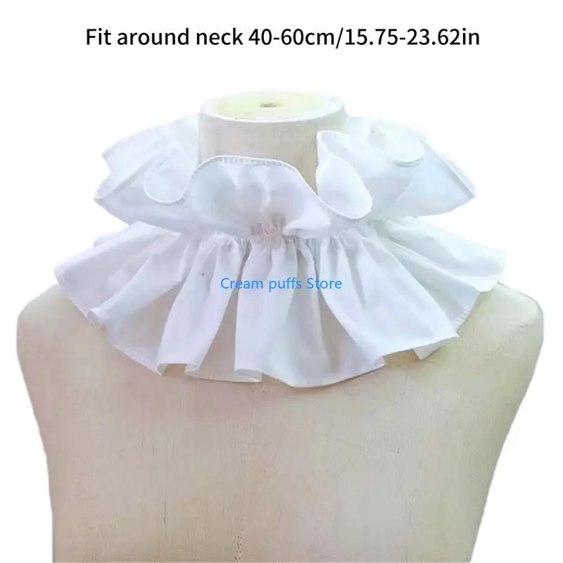50le colar colarinho vitoriano Ruffled Court Colle