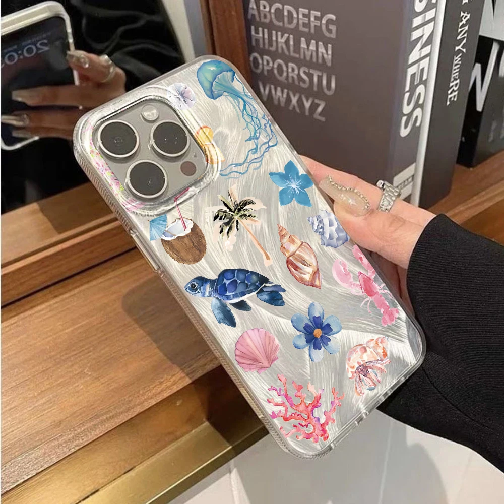 Marine Life Phone Case For Samsung Galaxy S26 S25 Ultra Plus S24 S23 S25 FE S22 A35 A54 A33 A55 A26 A34 A56 Glitter Bling Cover