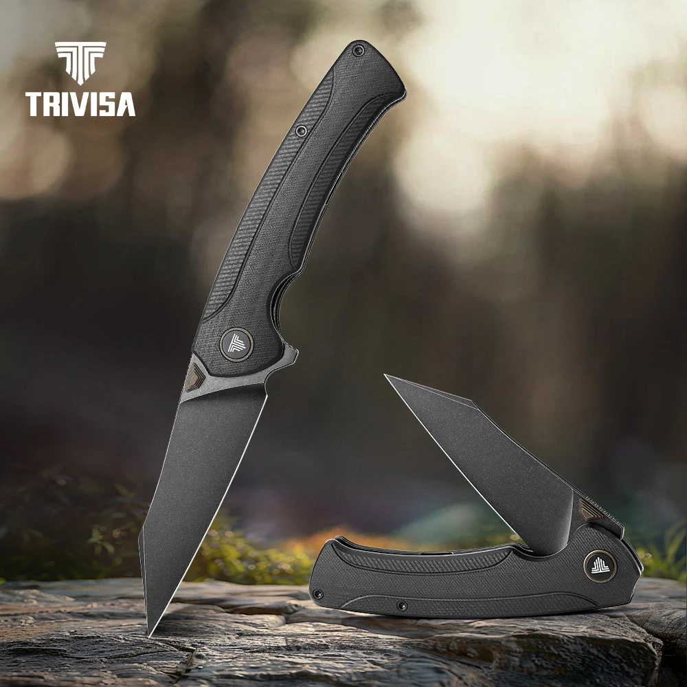 

TRIVISA Pocket Folding Knife for Men S35VN Blade G10 Handle Camping Hunting Hiking Cutting Outdoor High Quality Survival Tool