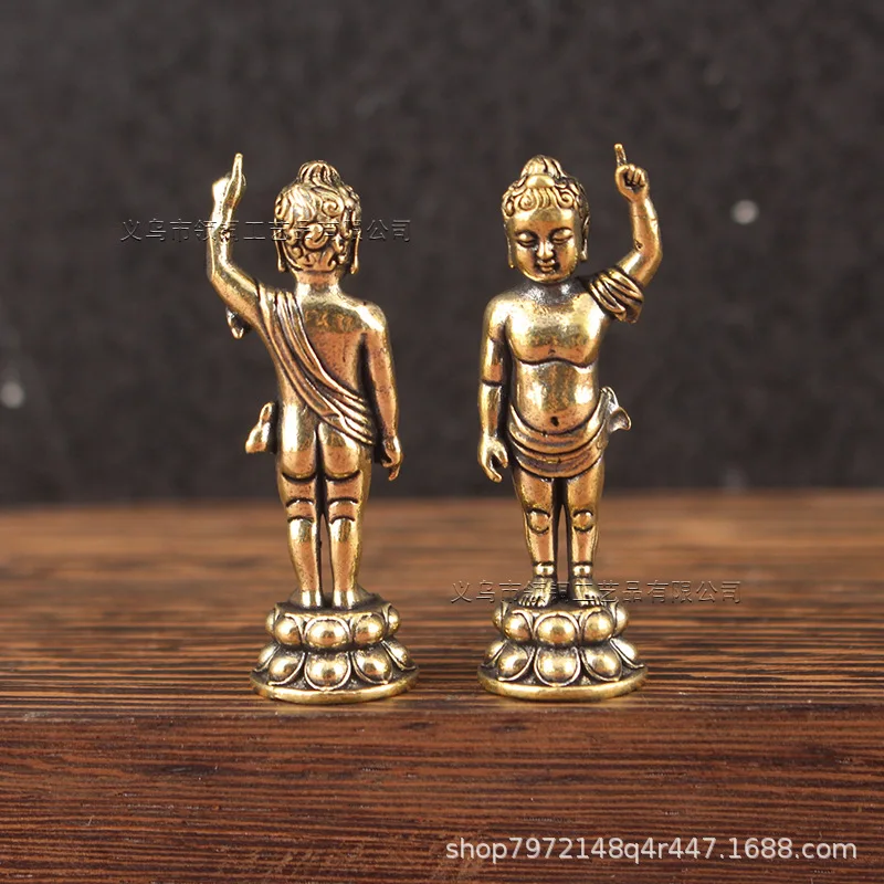 Brass Sidado Prince Fengbao Offering Ornaments Statue Buddha Sakyamuni Home Office Decoration - Image 2