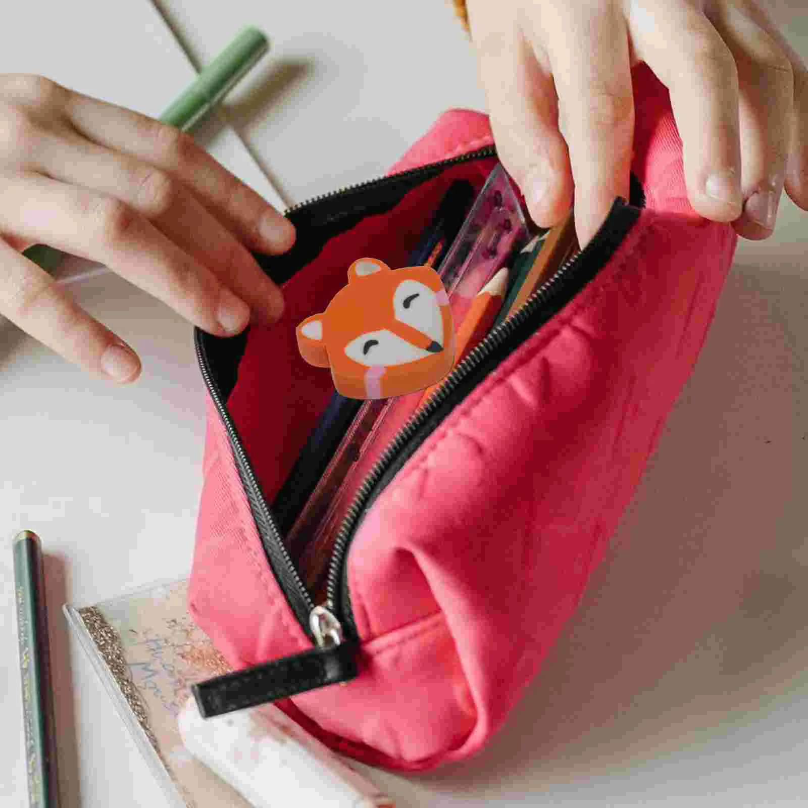 50 Pcs Little Fox Eraser Portable School Birthday Stationery Taste Shaped Multi Function Student