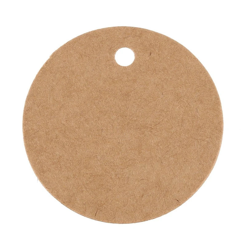 Tag do presente rodada Kraft com cabo de juta, 100pcs