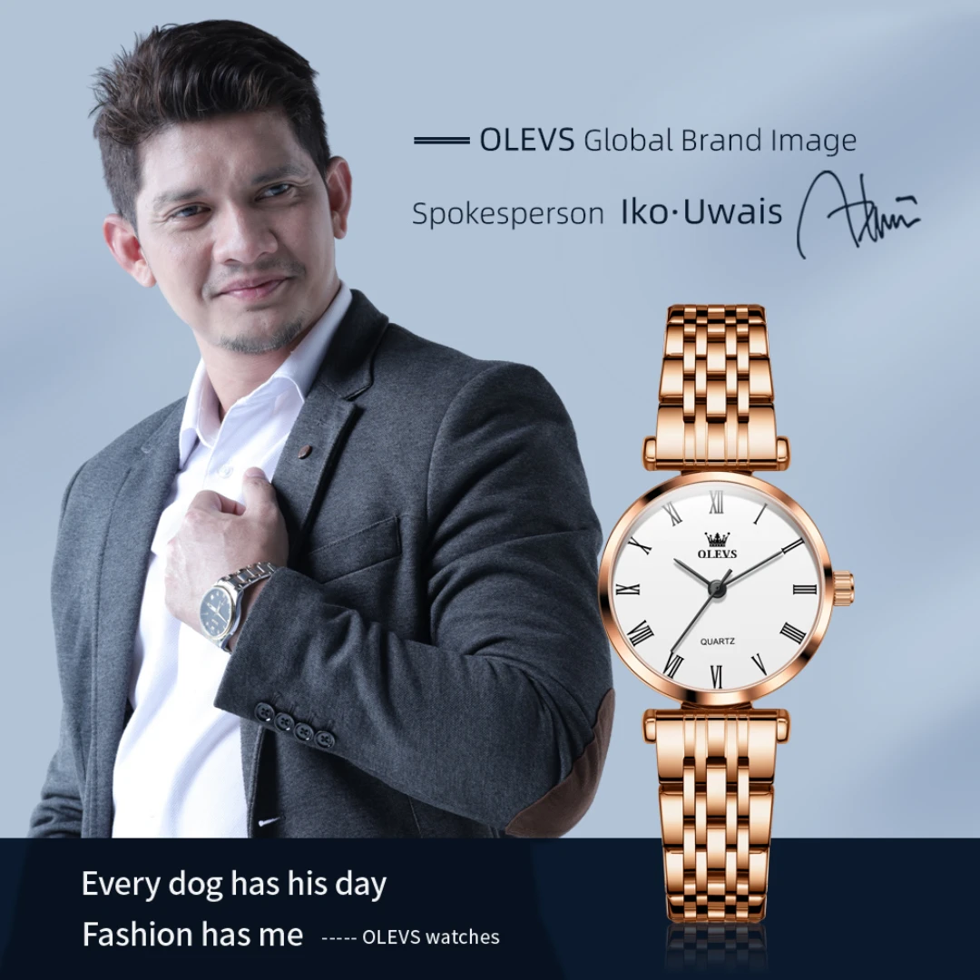 OLEVS 5592, модные кварцевые часы, подарок, ремешок для часов из нержавеющей стали, наручные часы с круглым циферблатом