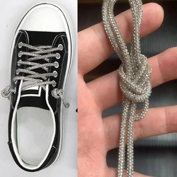 1Pair Luxury Diamond Shoe Laces 70/80/100/120/140CM Rhinestone Shoelaces Sneakers Laces Shoes Round Shoelace DIY Strings