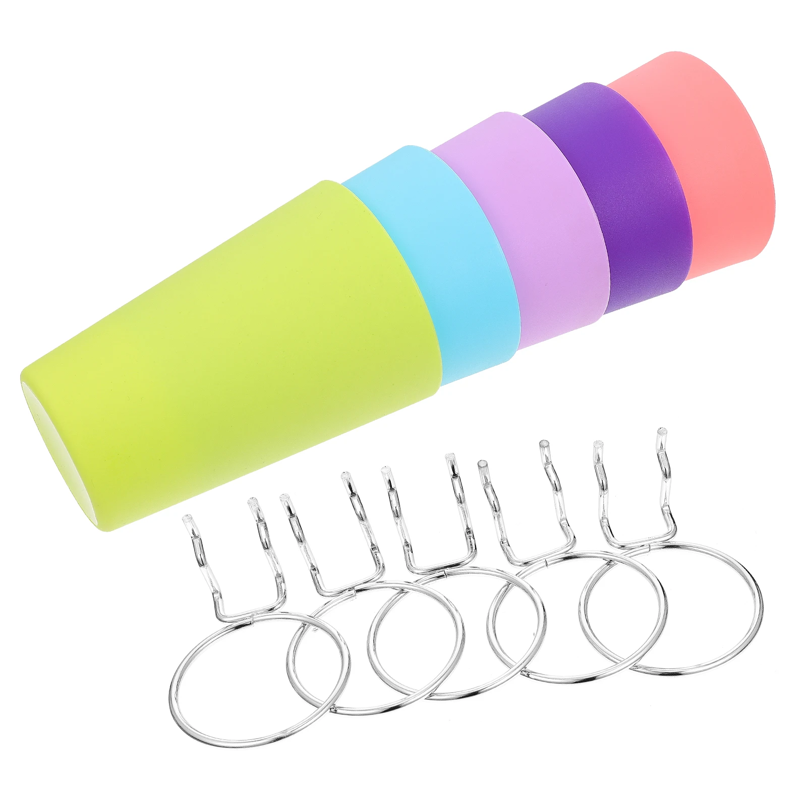

5 Sets Circular Cup Hooks Iron Storage ganizer Pegboard Holders Racks Rustproof Nickel Plated Lightweight Home