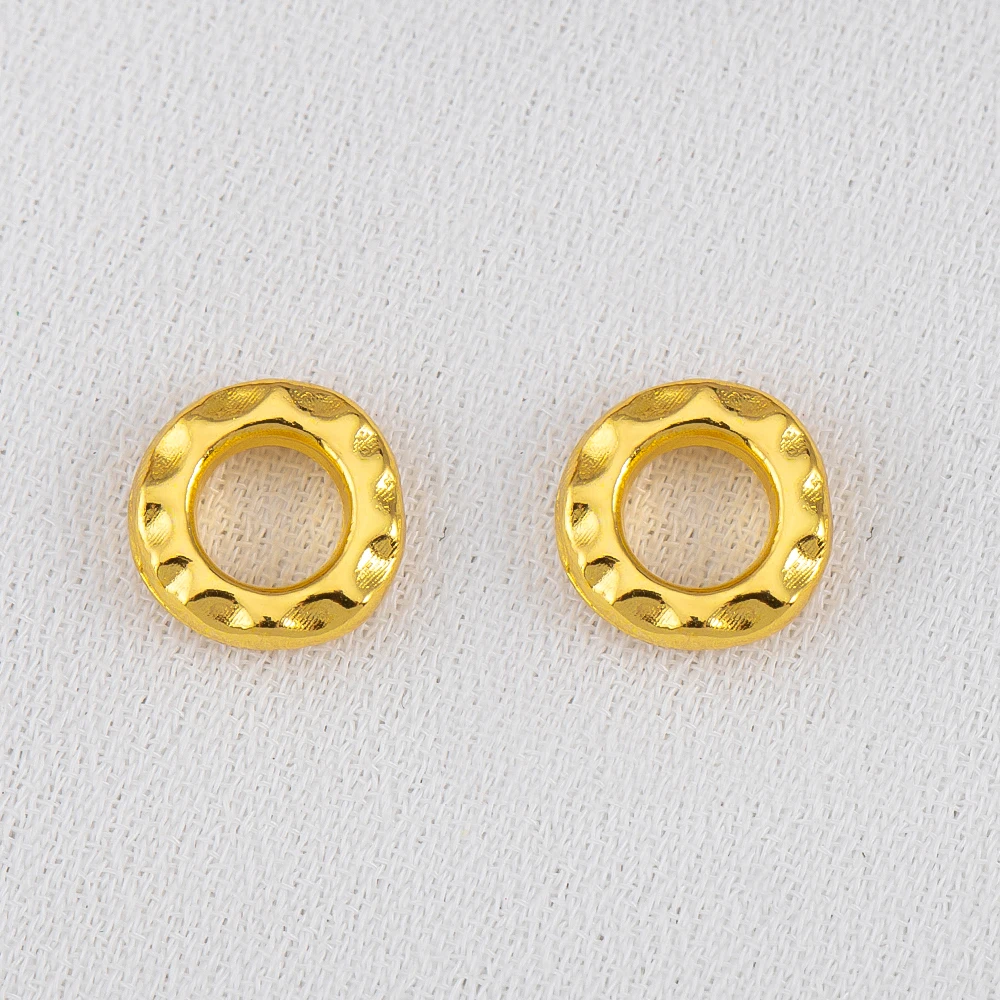 5 Stuks 50 Stuks 18k Goud Kleur Big Hole Reliëf Ronde Spacer Kralen Cap voor Sieraden Maken Armband ketting DIY Accessoires