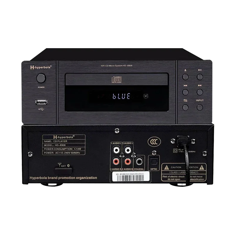 Flagship CD Player: Bluetooth 5.0 USB DTS HD Lossless HIFI CD Audio Player, Dual RCA Output, Digital Optical Coaxial Output