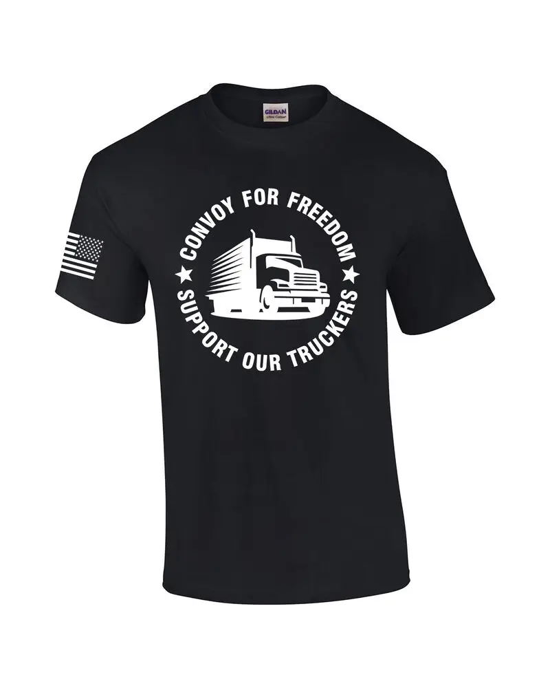 Convoy For Freedom Support Our Truckers Truck Drivers Men's Short SleeveAnime Graphic T-shirts for Men Clothing Women Tees High