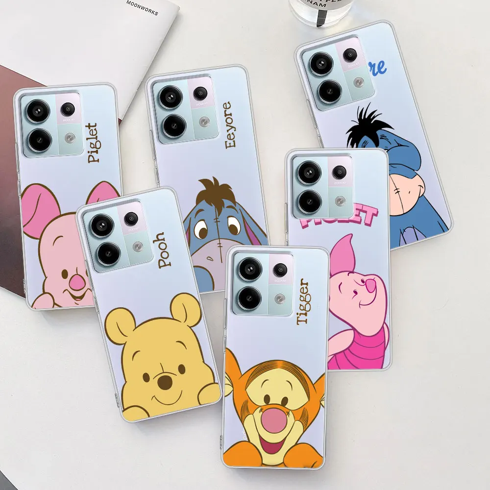 Disney Pooh With Family Case for Xiaomi Redmi 7A 9C 9A 9i 9 10 Prime 8 10C 12 7 8A 12C 10X 10A 9T 6A 6 Soft Silicone Phone Cover