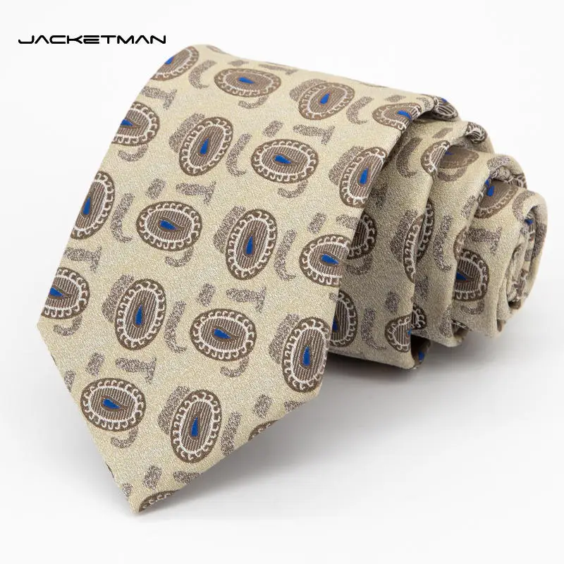 

Jacketman Tie Men's Korean Edition Apricot Fashion Oval Cashew Nut Personalized Retro Formal Wide 8cm Style