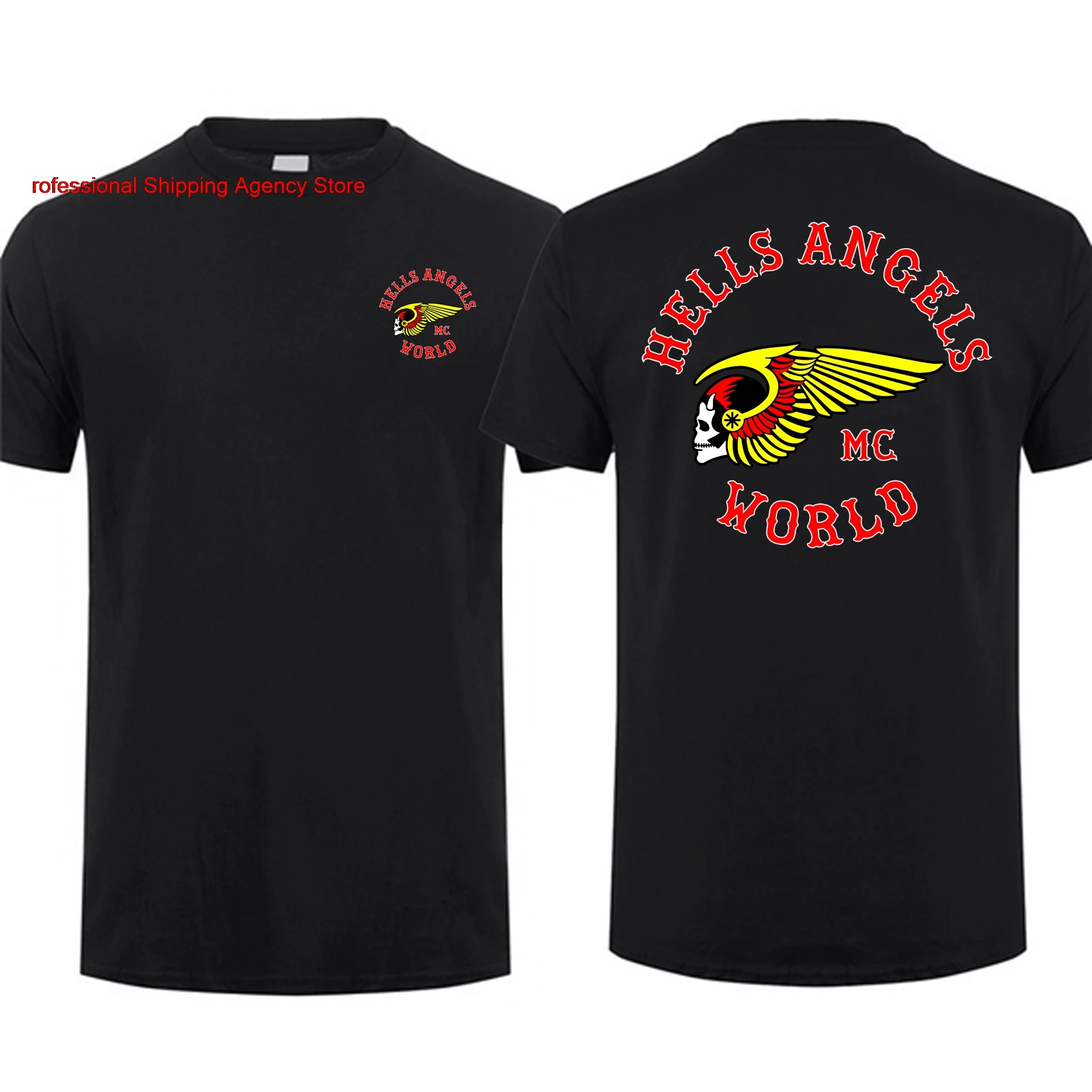 Amazing Male T Shirt Double-sided Oversized Hells Angels world Brotherhood Essential T-shirt Men T-shirts Graphic Streetwear