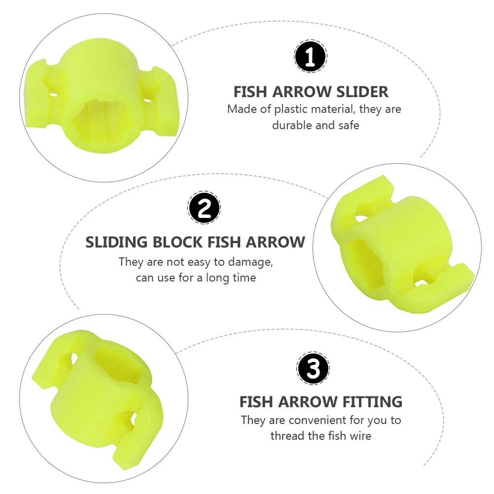 15 Pcs Arrows Slide 8mm Fishing Accessories Bow Hunting Parts Gadgets Plastic Sliding Block