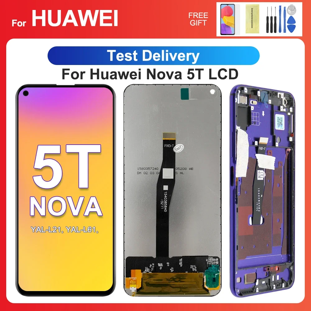 For HUAWEI Nova 5T 6.26\'\'For Honor 20 YAL-L21 L61 L71 L61D LCD Display Touch Screen Digitizer Assembly Replacement