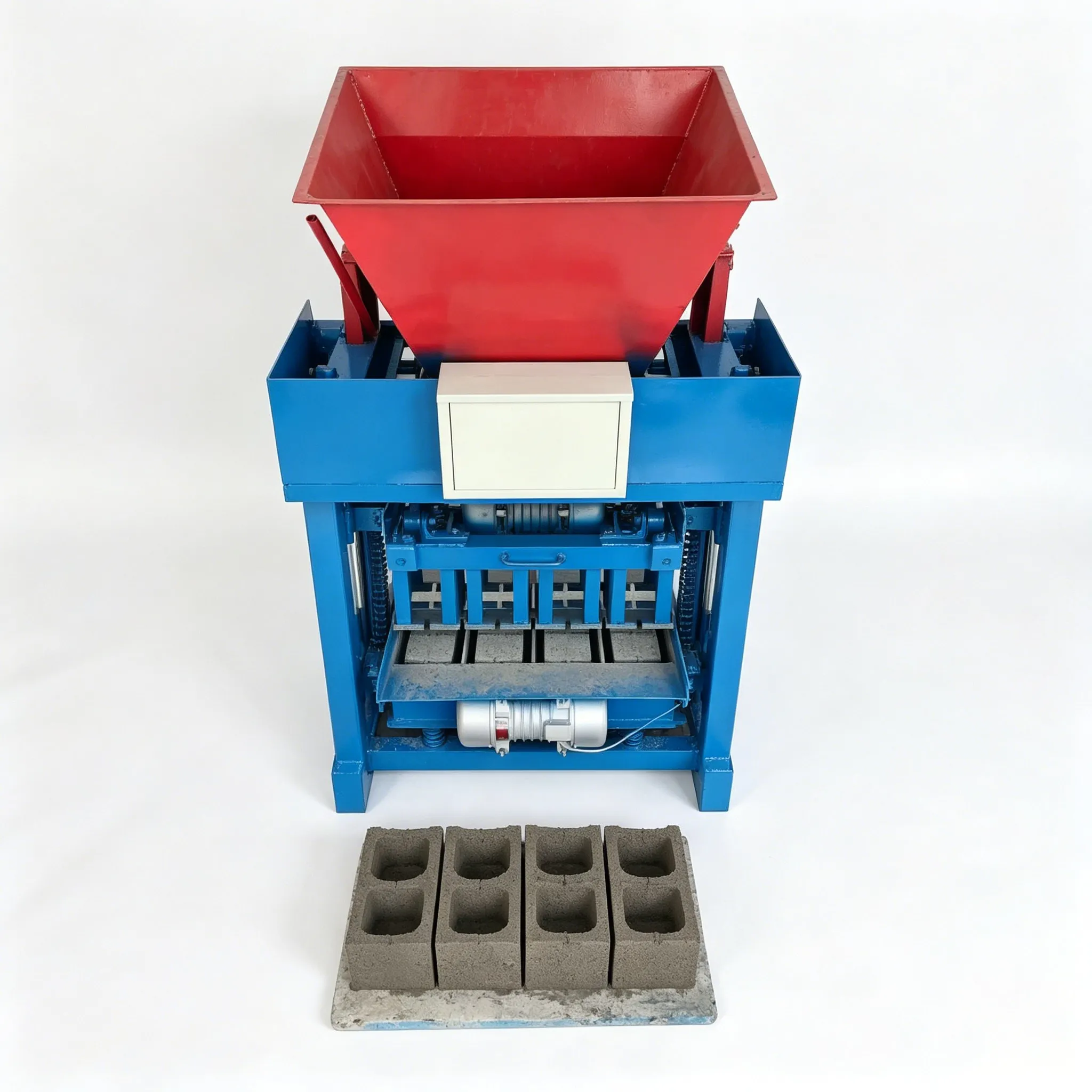 Paver Brick Making Machine Electric Driven Concrete Block Making Unit For Hollow Building Cement Wall Blocks Manufacturing