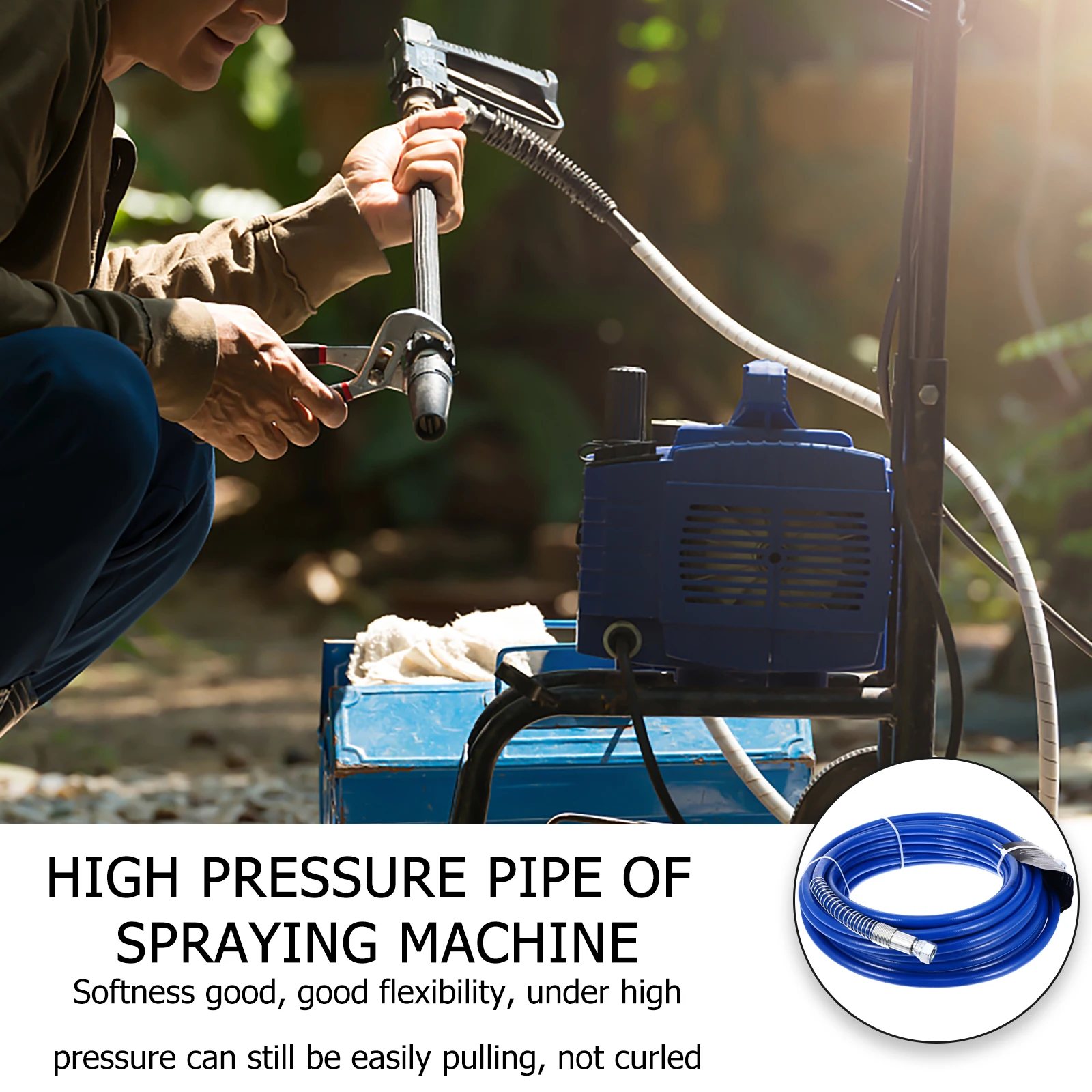 

Sprayer High Pressure Pipe Airless Paint Hose 1/4 Inch Super Flexible Emulsion Tube Lightweight Corrosion Resistant