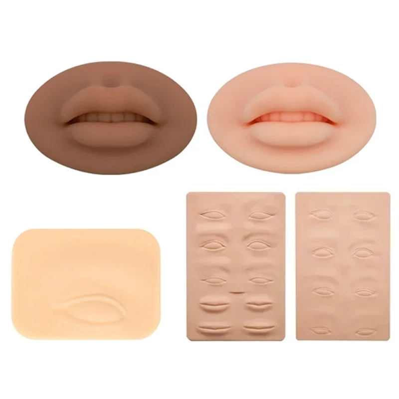 Silicone Practice Pad Premium Eyebrow Tattoo Practice Skin Face Eye Lip Makeup Training Skin Tattoo Makeup Beauty Academy 1pcs