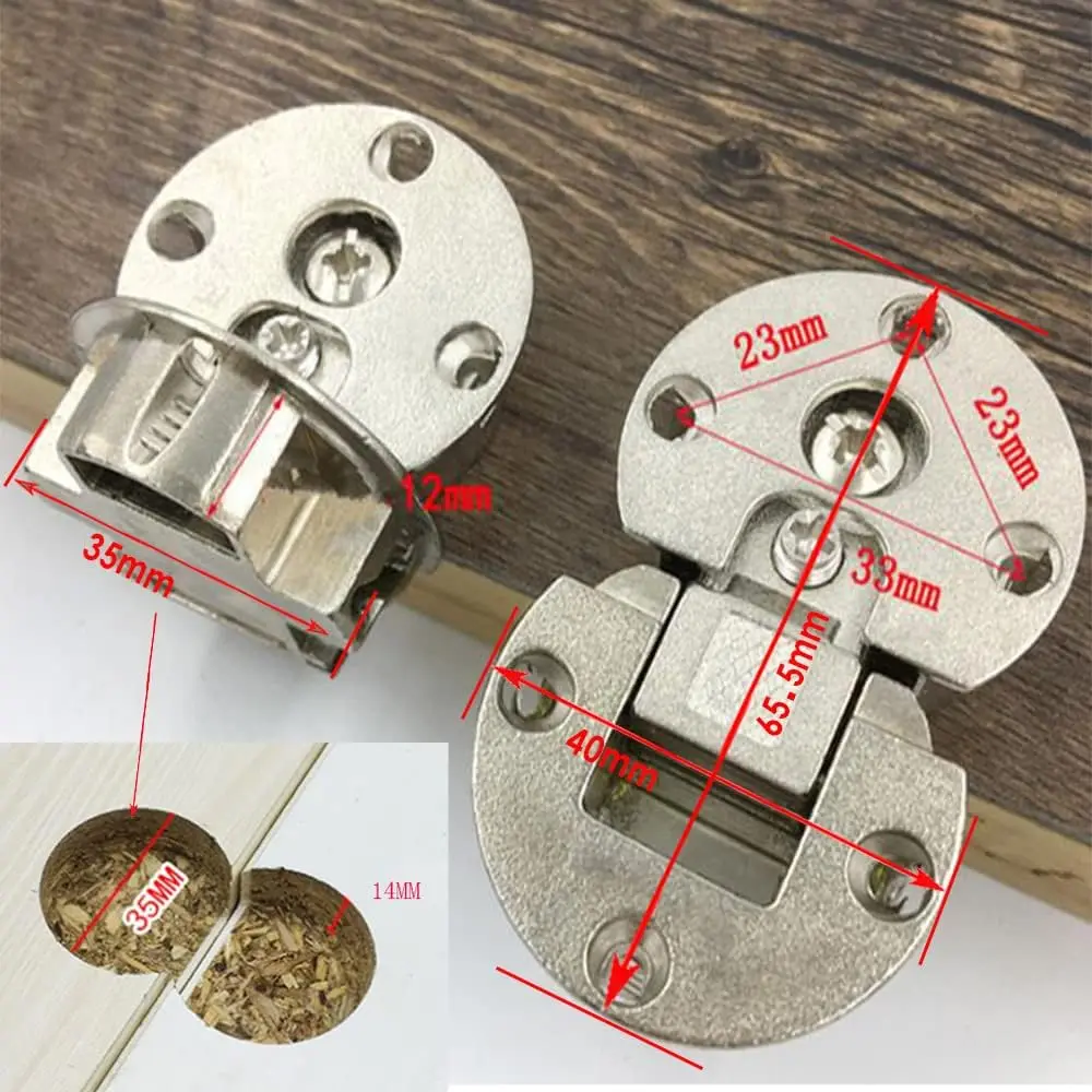 180° Page Turning axis Adjustable Cabinet Door Concealed Hinge Zinc Alloy Nickel Plated flip down Flap Hinges for Cabinet Doors