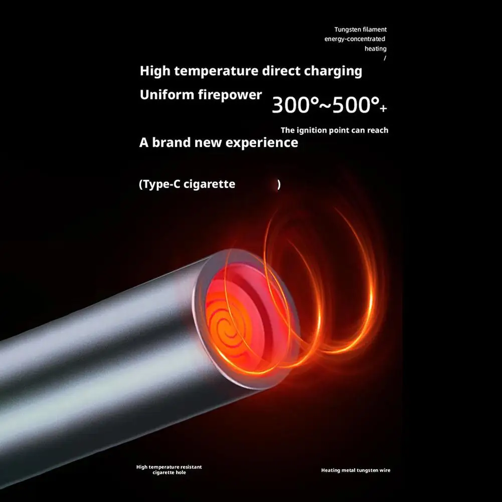 ولاعة سجائر صغيرة TYPE-C ولاعة محمولة منخفضة الاستهلاك ولاعة مقاومة للرياح موفرة للطاقة ولاعة سجائر خارجية ملحقات سيارة - 5