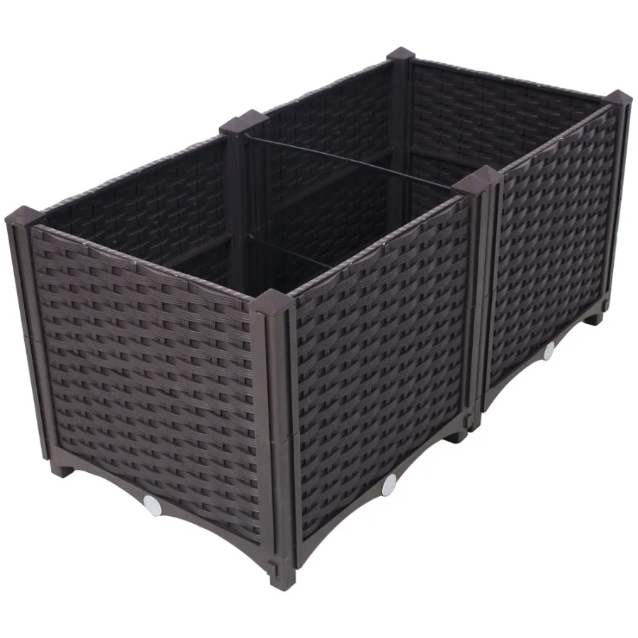 

Deep Raised Garden Bed Plastic Planter Boxes for Vegetables Flowers Herbs and Succulents SelfWatering Planter Box Raised Bed to