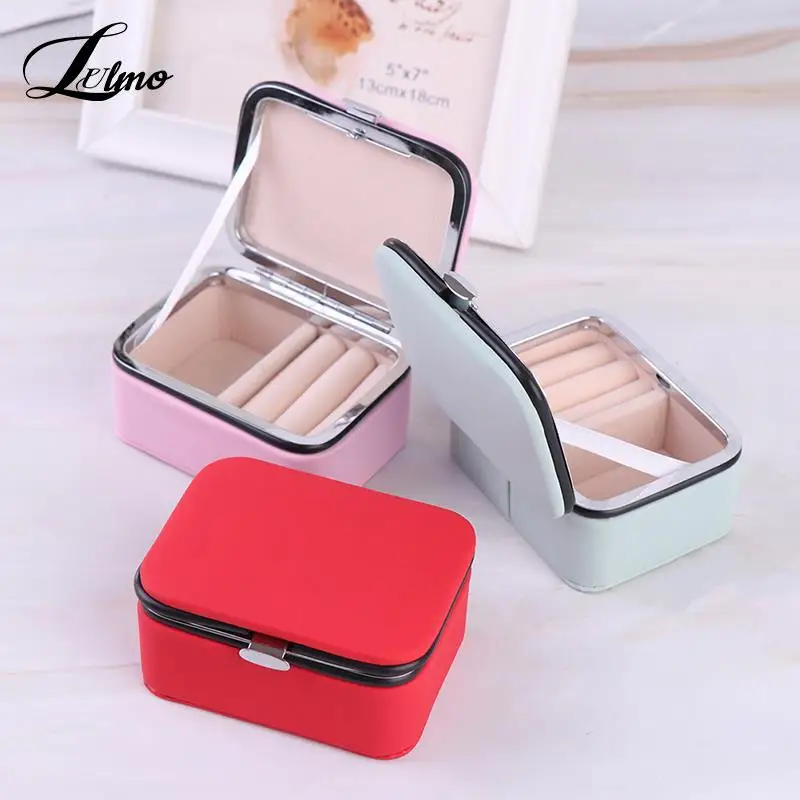 Jewelry Organizer Display Travel Jewelry Case Boxes Portable Jewelry Box Zipper Leather Storage Joyeros Organizador De Joyas