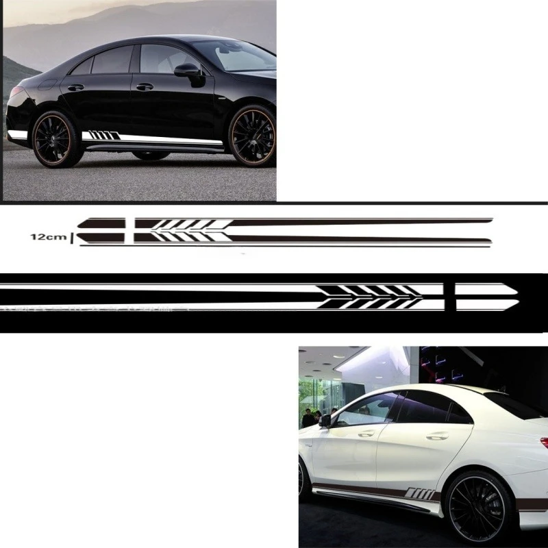 Car Side Stripe Vinyl Decal Sticker for Mercedes Benz AMG Series Waterproof Body Decoration Racing Style Auto Accessories