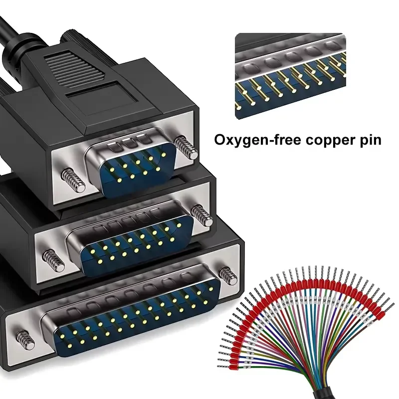 DB44 DB37 Single Head with Number Tube Parallel Port Cable 37pin Double Shielding Male Female 44pin 26AWG Plug Connector