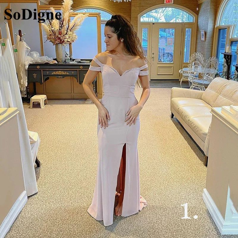 

SoDigne Simple Mermaid Bridesmaid Dress Elegant Satin Women Dress For Wedding Party Porm Gowns Custom Made