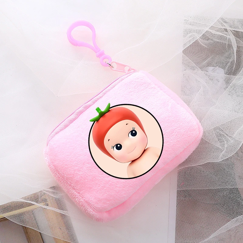 Sonnies Angels Children Mini Plush Coin Purse Student School Pink Storage Bag Key Case Handbag New Cartoon Anime Kids Cute Gifts