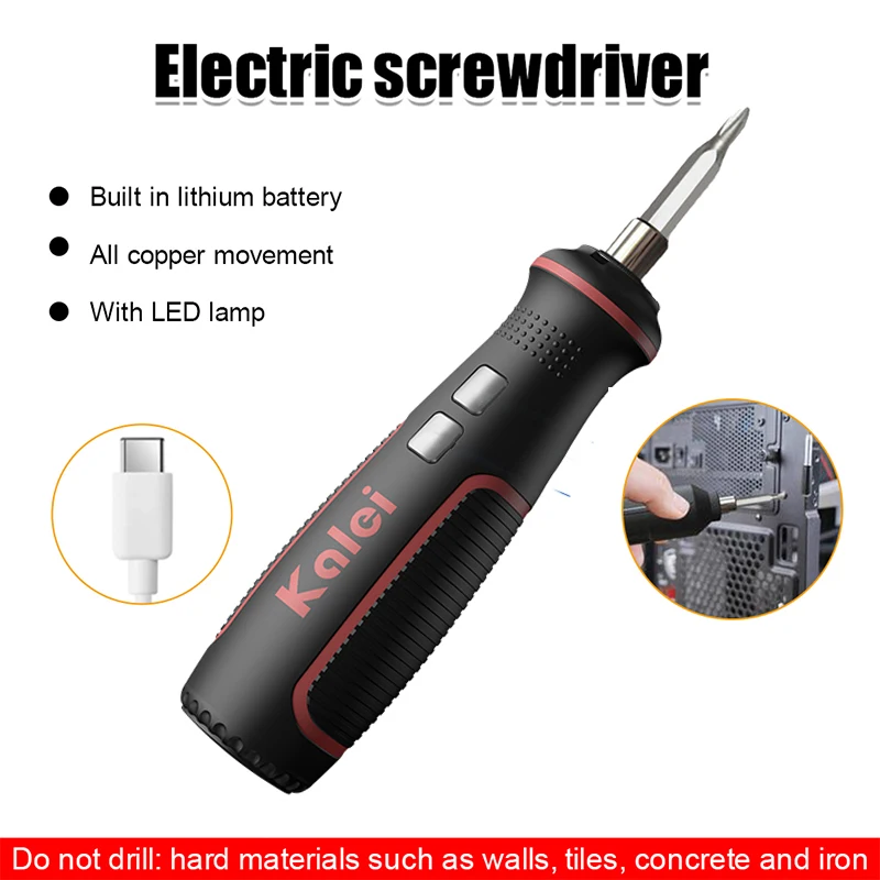 

3.6v Lithium-ion Battery Rechargeable Cordless Power Electric Screwdriver + Short / Extended Beatle Electric Drill Bit Set