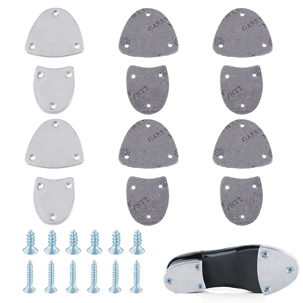 Aluminum Alloy EVA Heel Plates Shoe Heel Taps Repair Sole Pad with Iron Screw Silver 64x71x7mm