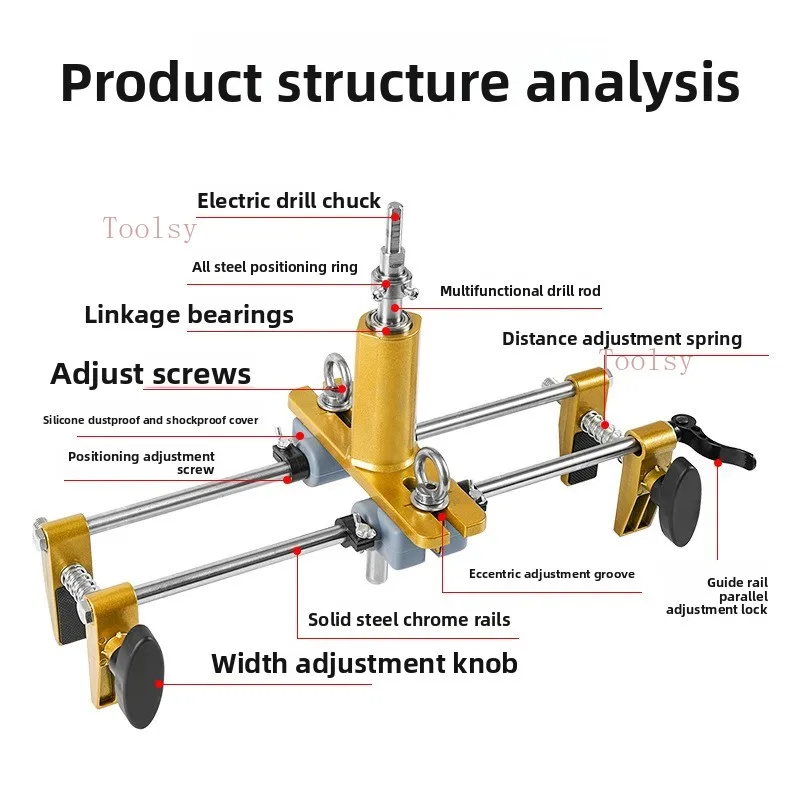 

Wooden Door Slotter Positioning Slotting Machine Installation Lock Fxed Drilling Special Aluminum alloy Woodworking Tools