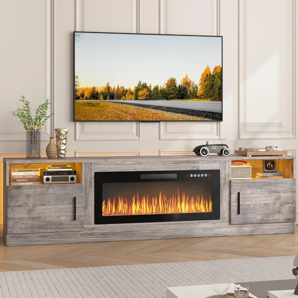 Fireplace TV Stand, TV Under 90 ", 36 "electric Fireplace, Entertainment Center with Fireplace, TV Stand with Fireplace LED