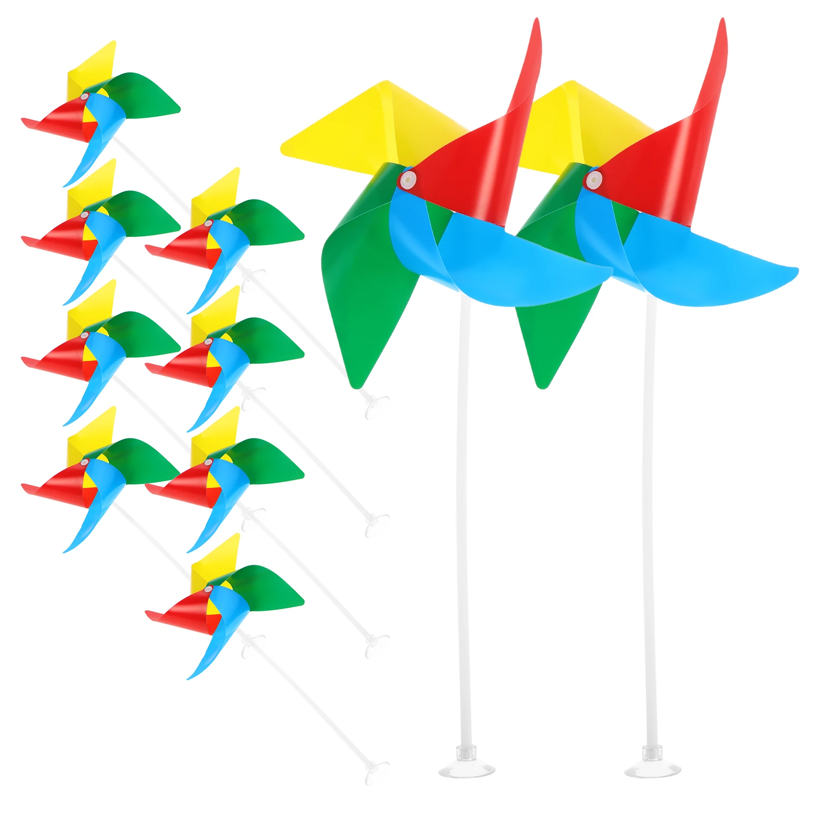 

10 Pcs Colorful Windmill Pinwheels Bulk Decorative Garden Desk Kids Party National Day Plastic Mini Landscape DIY Wedding