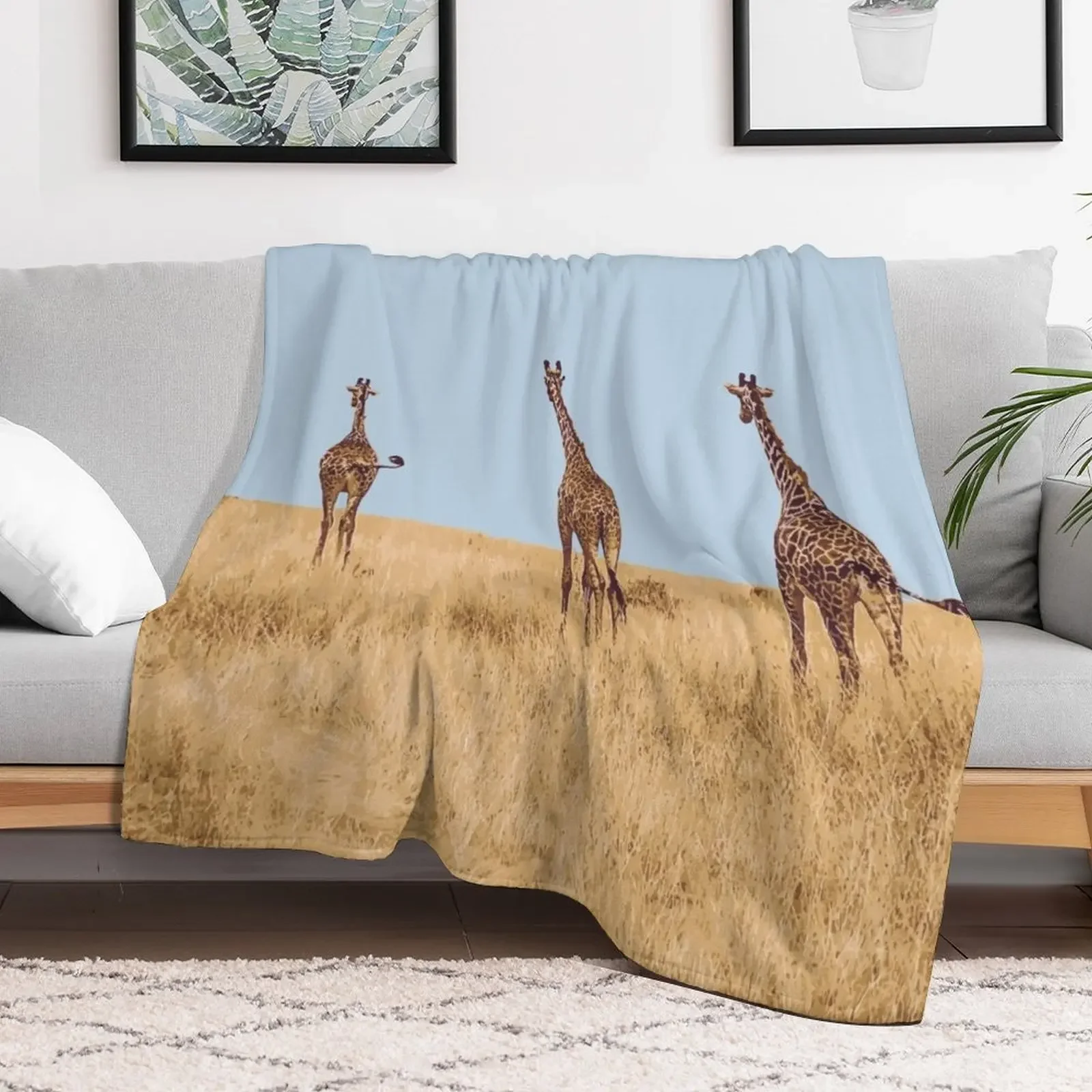 Maasai Mara National Park, Kenya Illustration Artwork Throw Blanket Bed linens Beach Decorative Sofa warm for winter Blankets