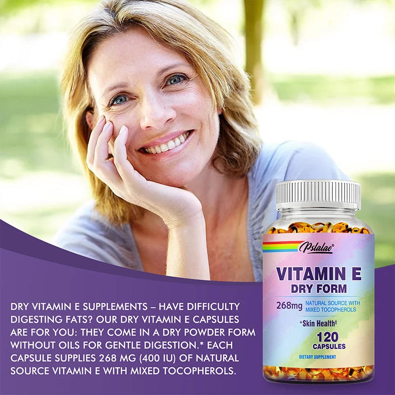 Vitamin E - Supports Hair, Nails, Skin, Eyes, Immune, Digestive Health