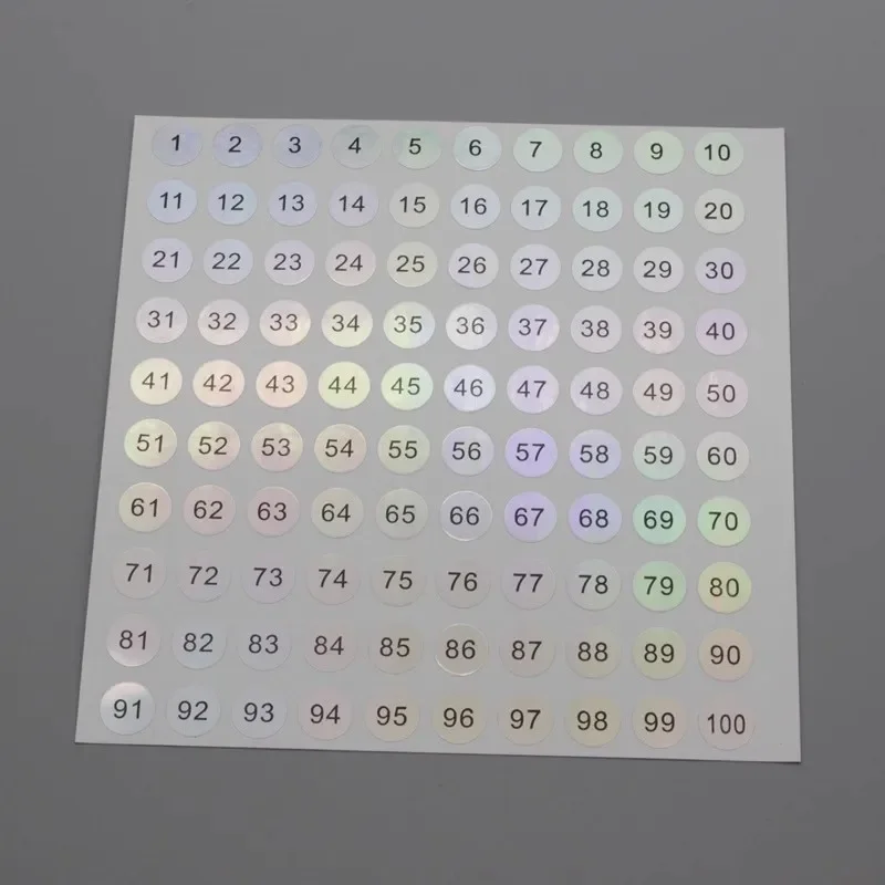 Nail Polish Color Gel Varnish Number Sticker Label 1-100/101-200/201-300 Mark Numbering Manicure Waterproof Laser Label Sticker