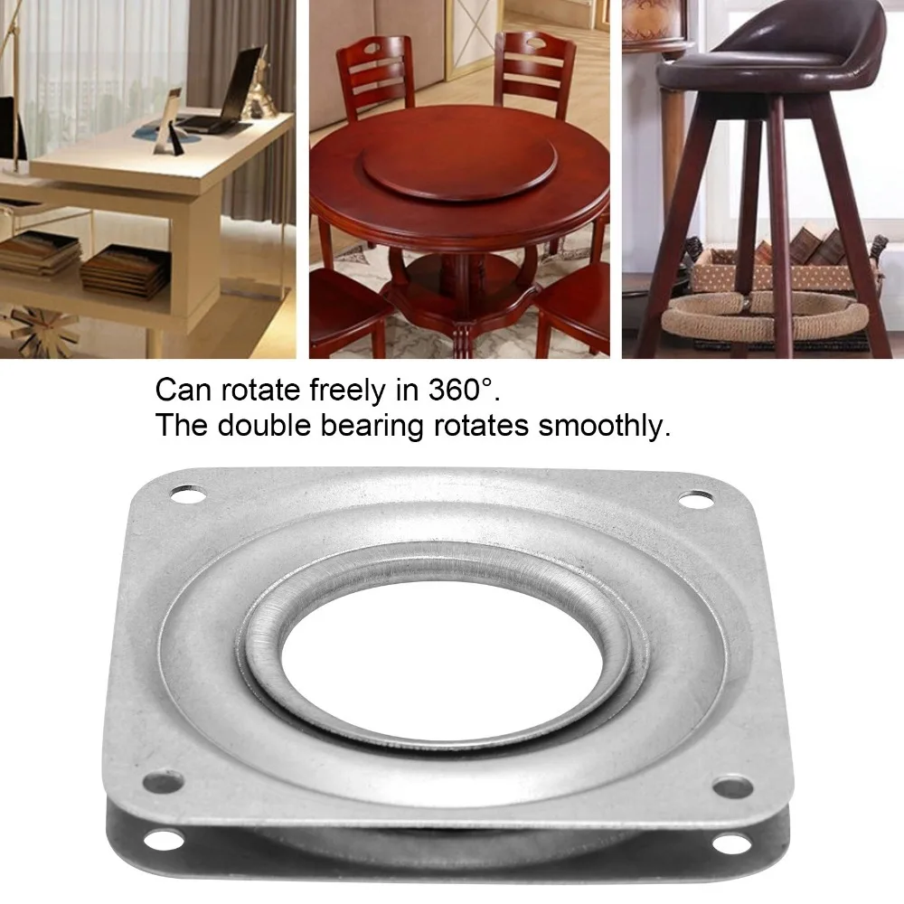 4pcs 360 Degree Rotation Swivel Plate Base Square 72mm Diameter Turntable Replacement Part Rotating Bearing Plate Recliner Chair