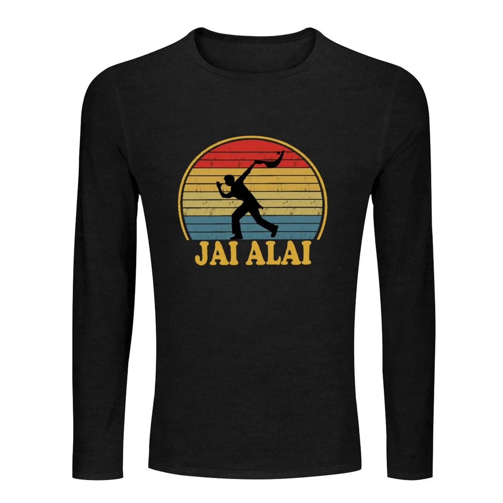 Jai Alai Pelota Basque Jai Alai lover Retro Sunset Funny Long T-Shirt black t shirts mens graphic t-shirts big and tall