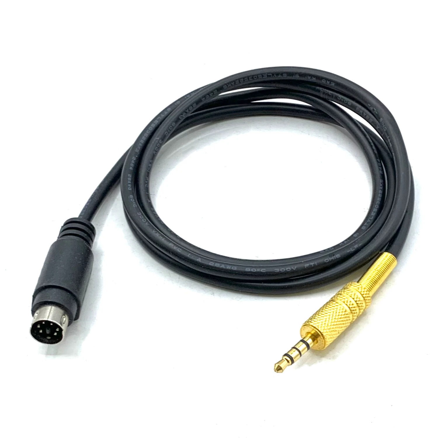 Mini DIN6 to 3.5mm PTT Audio Cable for YAESU FT-891/FT-857/FT-817/FT-991/FT-450D, Radio to Sound Card Connection Wire