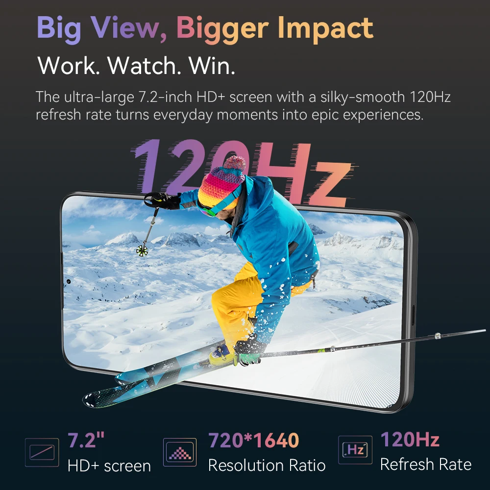 Cubot Note 60 Smartphone, Android 15, 7.2-inch 120Hz Display, Octa-core,16GB(6+10GB )RAM 128GB ROM, 48MP Camera, 7000mAh Battery