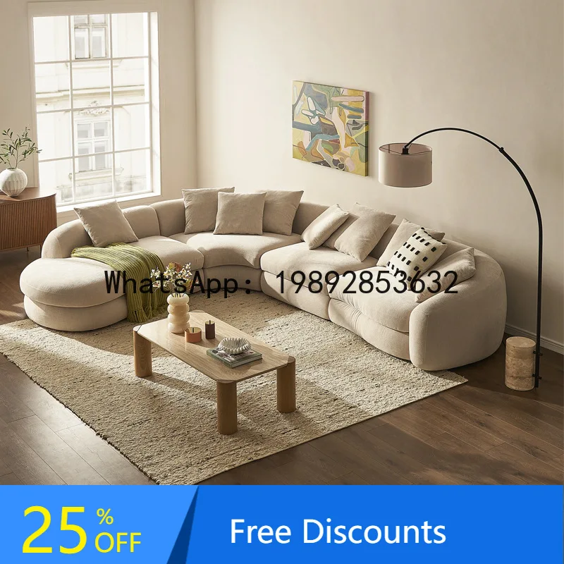 CZ Fabric Living Room Curved Sofa Italian Creative Hotel Mall Reception Room Modular Corner Chaise Longue
