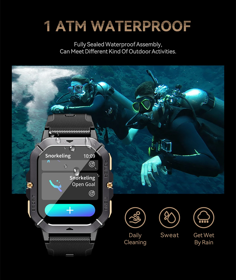 CUBOT C28 Wasserdichte Intelligente Uhr Männer 2,02 Zoll Fitness Tracker Sport Handgelenk Smartwatch Für Android IOS Bluetooth Anruf – Detail 9