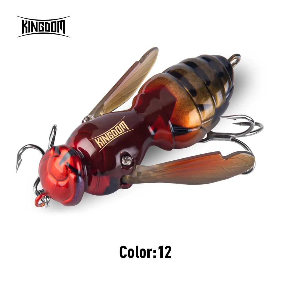 Kingdom Wasp Crawl Bait 4,2 g 40 mm 6,6 g 48 mm schwimmende Insekten bionische Swimbaits Topwater harte Köder für Barsch-Karpfen-Hechtangeln