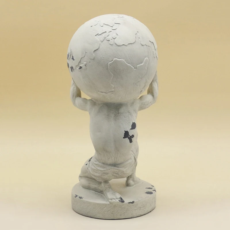 pp-Greek Mythology Earth Globe Statue Atlas Statue Figurine,Home Decor,Classic Sculpture Office Desk Ornament Collectible Gift