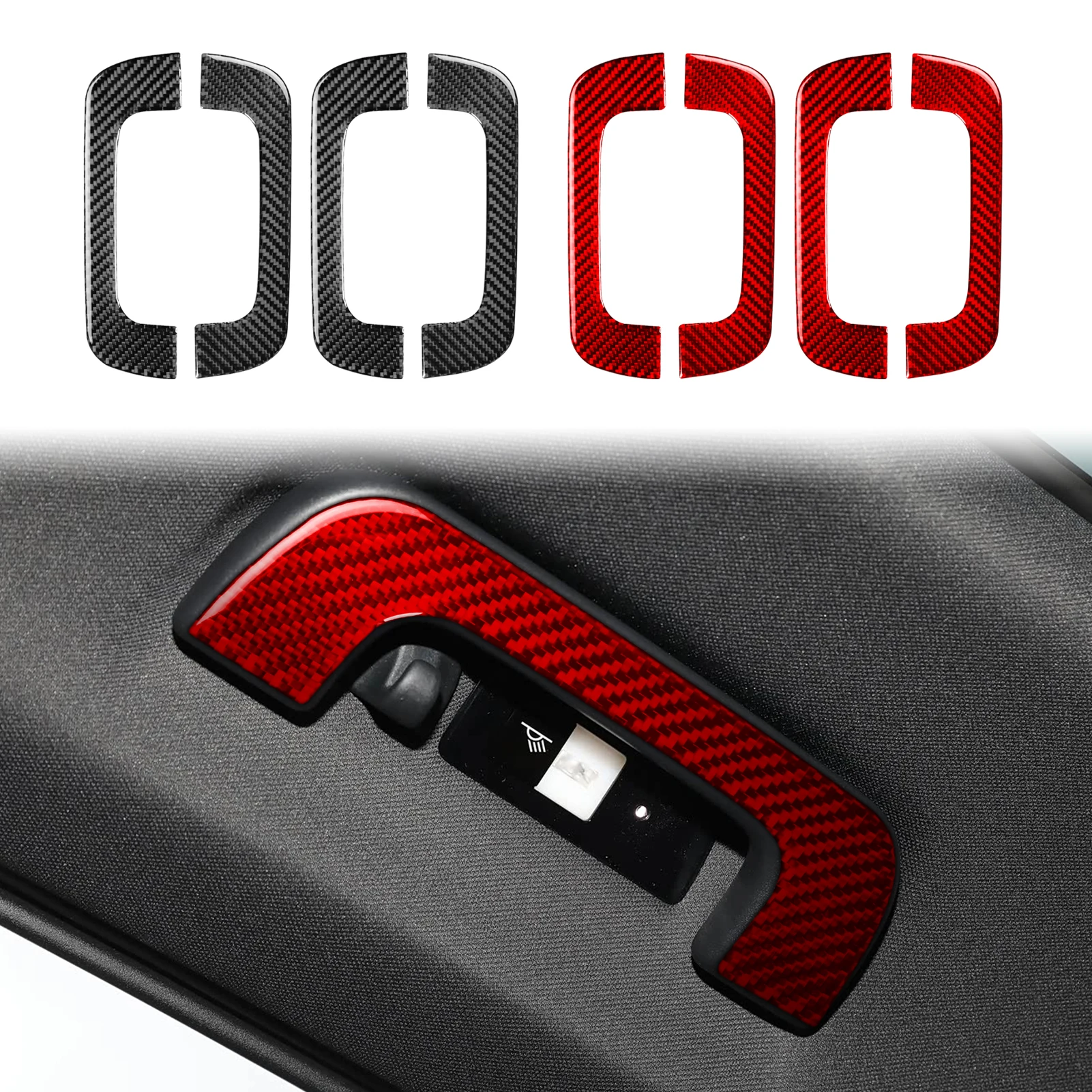 Carbon Fiber Roof Grab Handle Decor For Porsche Cayenne 9YA 9YB E3 2018 2019 2020 2021 2022 2023 Interior Accessories Stickers - view 4