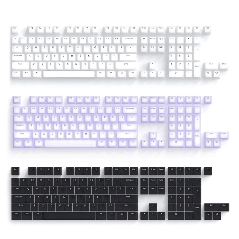 Soft Silicone Keycap Fashionable Silicone Jelly Double Layer Keycap Set Noise Dampening for Professional Keyboard Use