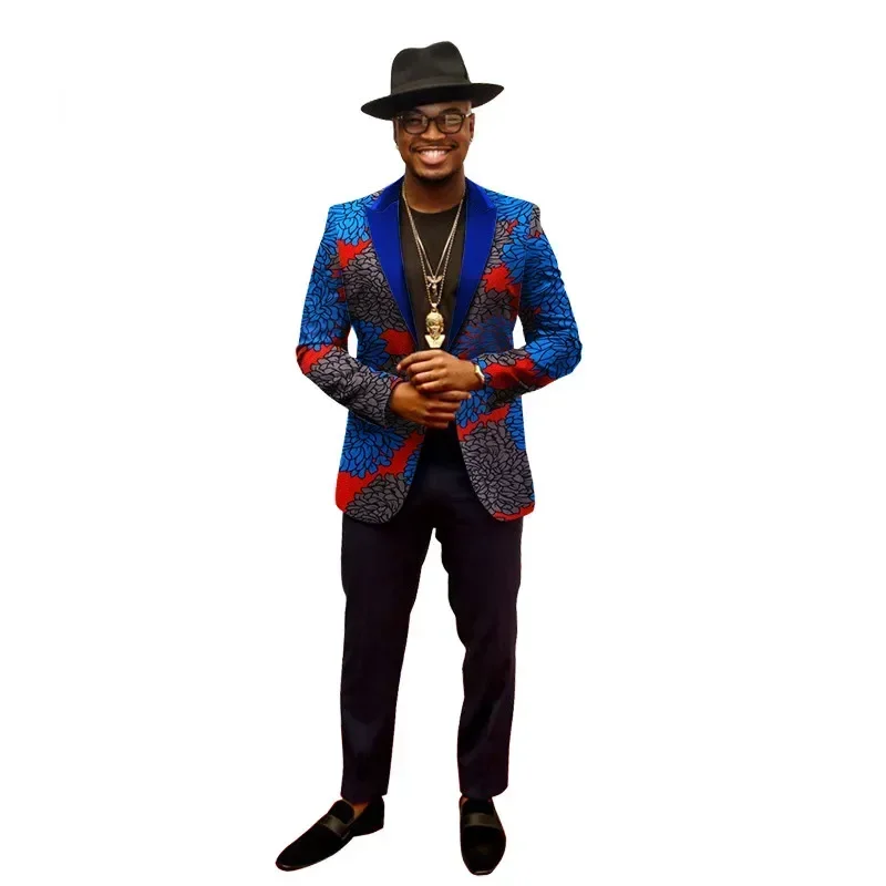 African Jacket For Men Long Sleeve Top Mens African Clothing Dashiki African Print Blazer Men Outfits Suits WYN202